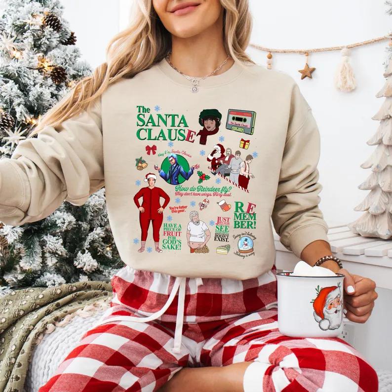 The Santa Clause Christmas Movie Sweatshirt, Retro Christmas Movie Story Sweatshirt, Christmas 90â€™s Movie Sweatshirt