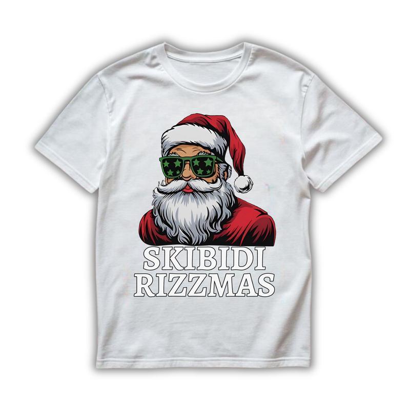 Skibidi Rizzmas Christmas Rizz Santa Claus Charisma Kid Cool Unisex Softstyle Shirt, Holiday Tee, Funny Xmas Sweatshirt