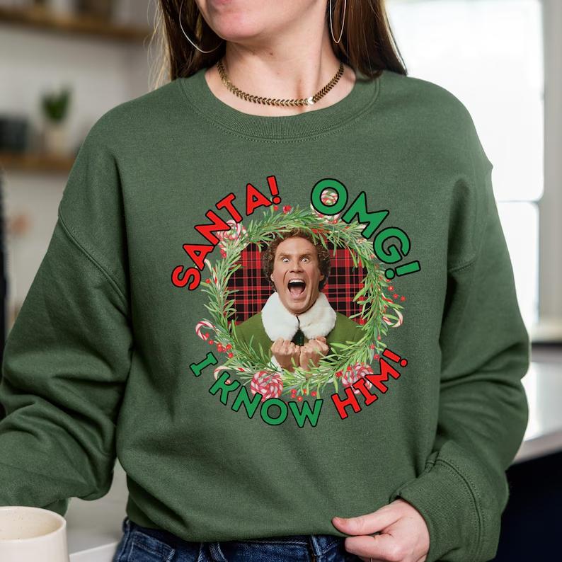 Funny Elf Quote Ugly Christmas Sweater, Buddy Christmas Sweatshirt, Elf Quote Ugly Sweater, Christmas Movie Sweaters Classic Fabric