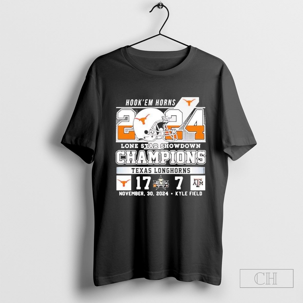 Texas longhorns hook â€˜em gig â€˜em kyle field on nov 30 2024 champion lone star showdown matchup mascot T-shirt