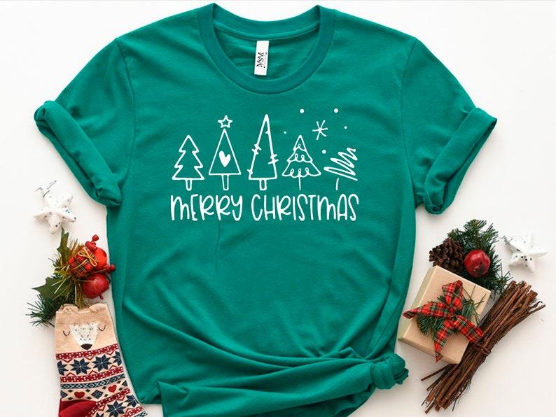Christmas Trees T-Shirt, Shirts For Women, Christmas Tee, Cute Christmas Shirts, Holiday Tee