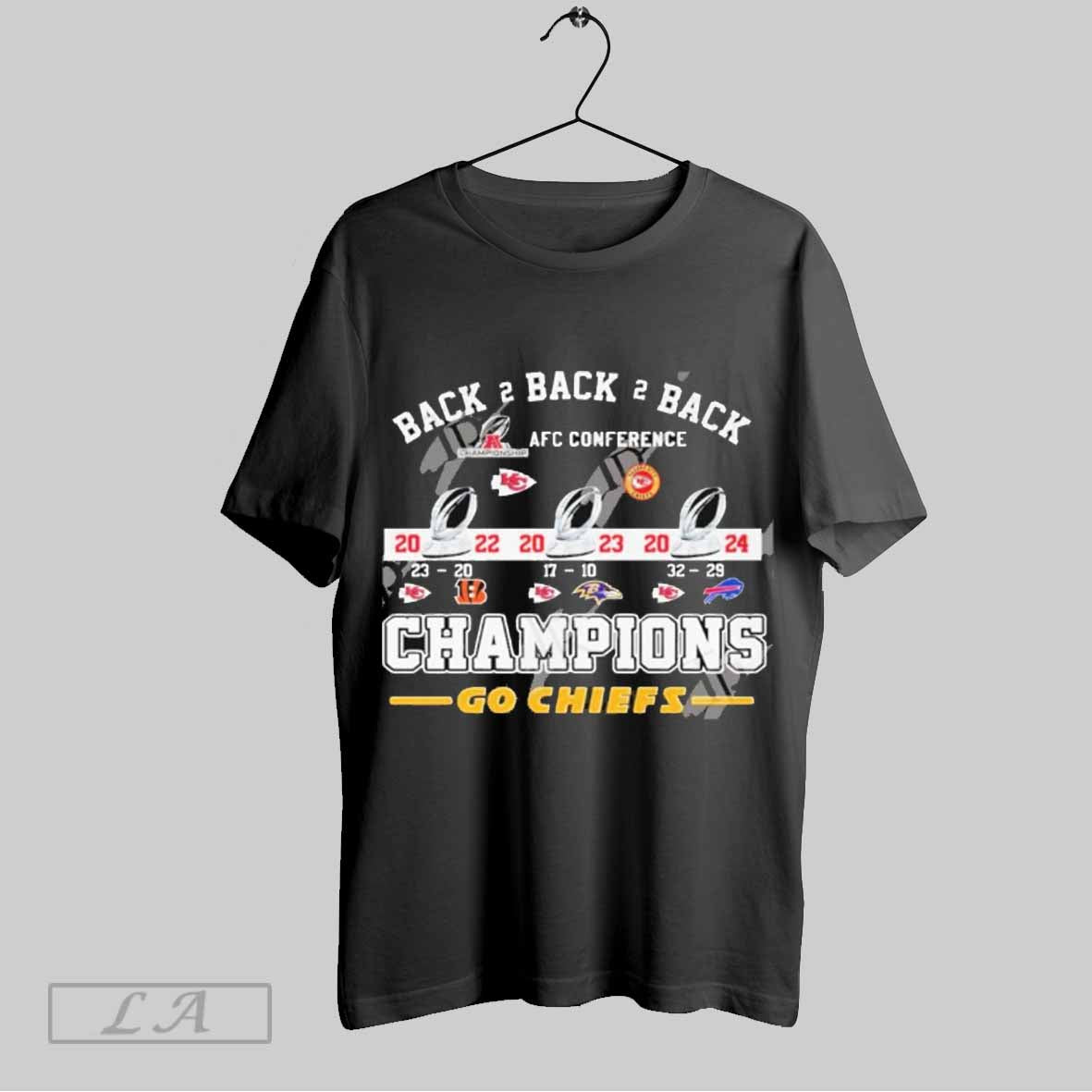 Top Back 2 Back 2 Back Afc Conference Champions Go Chiefs Kansas City Chiefs Unisex Sweatshirt T Shirt
