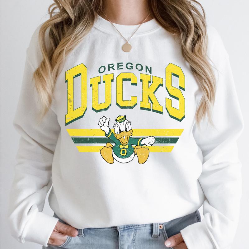 45. Oregon Ducks NCAA Vintage Sweatshirt, Classic Football Team Apparel, Sports Gift for Enthusiasts