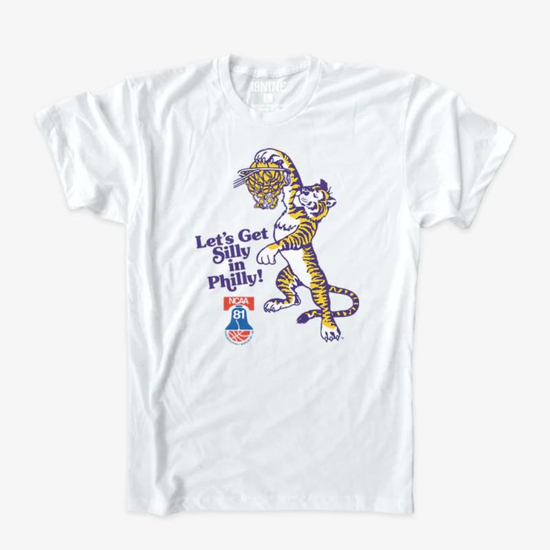 VINTAGE LSU SILLY IN PHILLY '81 CHAMPIONS TEE FINAL FOUR Menswear Top T-Shirt Cotton