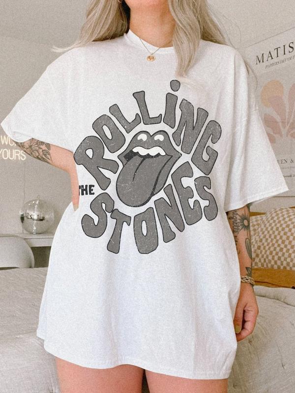 Rolling Stones Shirt UNISEX Rock n Roll Vintage Band Tour Mick Jagger Music Concert Shirt T Shirt Festival Clothes, Rolling Stone Tongue, Rock Band Sw