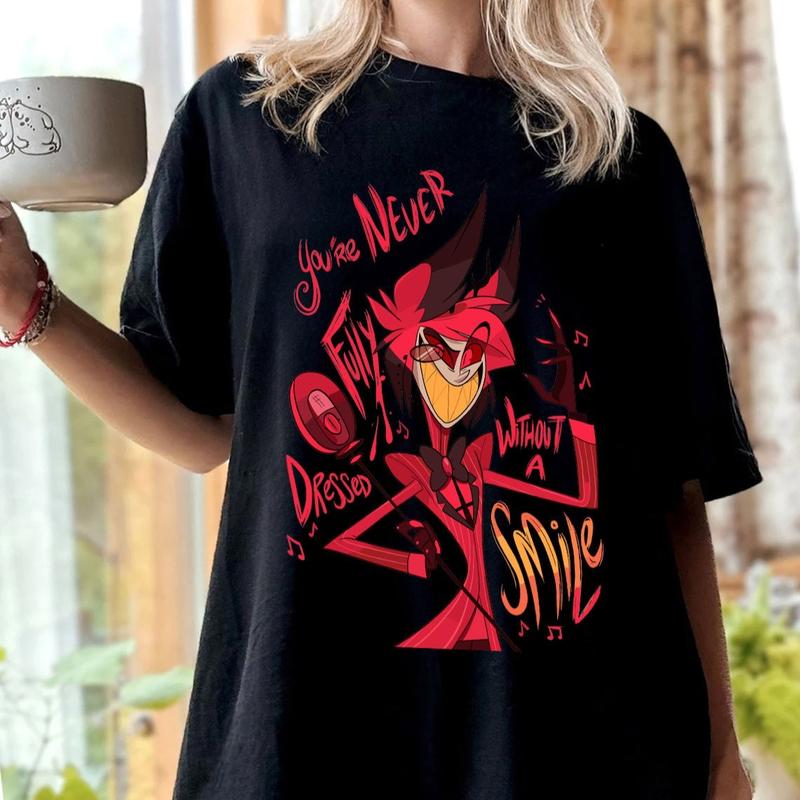 Alastor T Shirt Alastor Hazbin Hotel Alastor Vivziepop Shirt Radio Demon Alastor Hazbin Hotel Characters Tshirt Hazbin Hotel Cartoon Merch, Unisex Sho