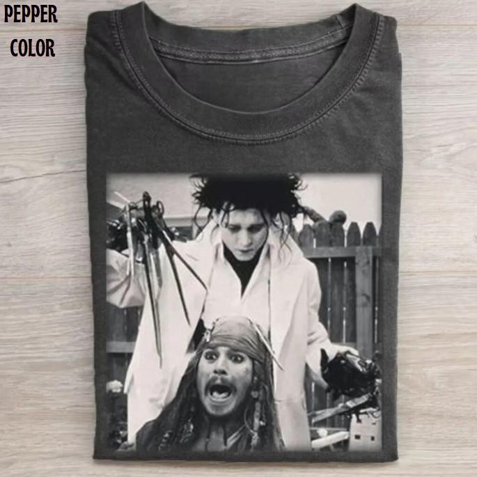 Captain Jack Haircut Vintage T-shirt, Funny Movies Graphic tee, Unisex Meme tshirt Menswear
