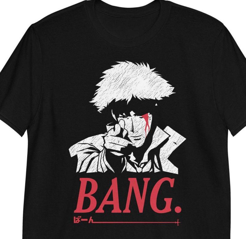 Bang Space Cowboy - Cowboy Bebop Anime Inspired T-Shirt by Rev-Level, Vintage unisex anime Tshirt