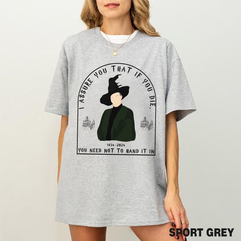 Hogwarts Professor McGonagall Memorial Shirt, Maggie Smith, Magic Movie, Halloween Shirt, Spooky Season, Full Sizes Full Colors, Casual Womenswear