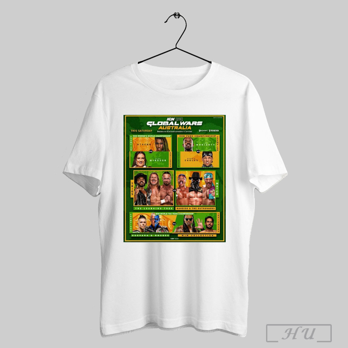 Trendy Aew Global Wars Australia This Saturday Roh Womens World Championship Athena Vs Alex Windsor Poster T Shirt