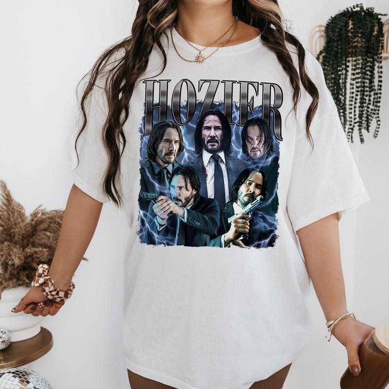 Hozier As Keanu Reeves Vintage 90s T-Shirt, Hozier Shirt, Keanu Reeves Shirt,Gift For Movies Lovers Casual Clothing Fabric Menswear Top  Sweatshirts