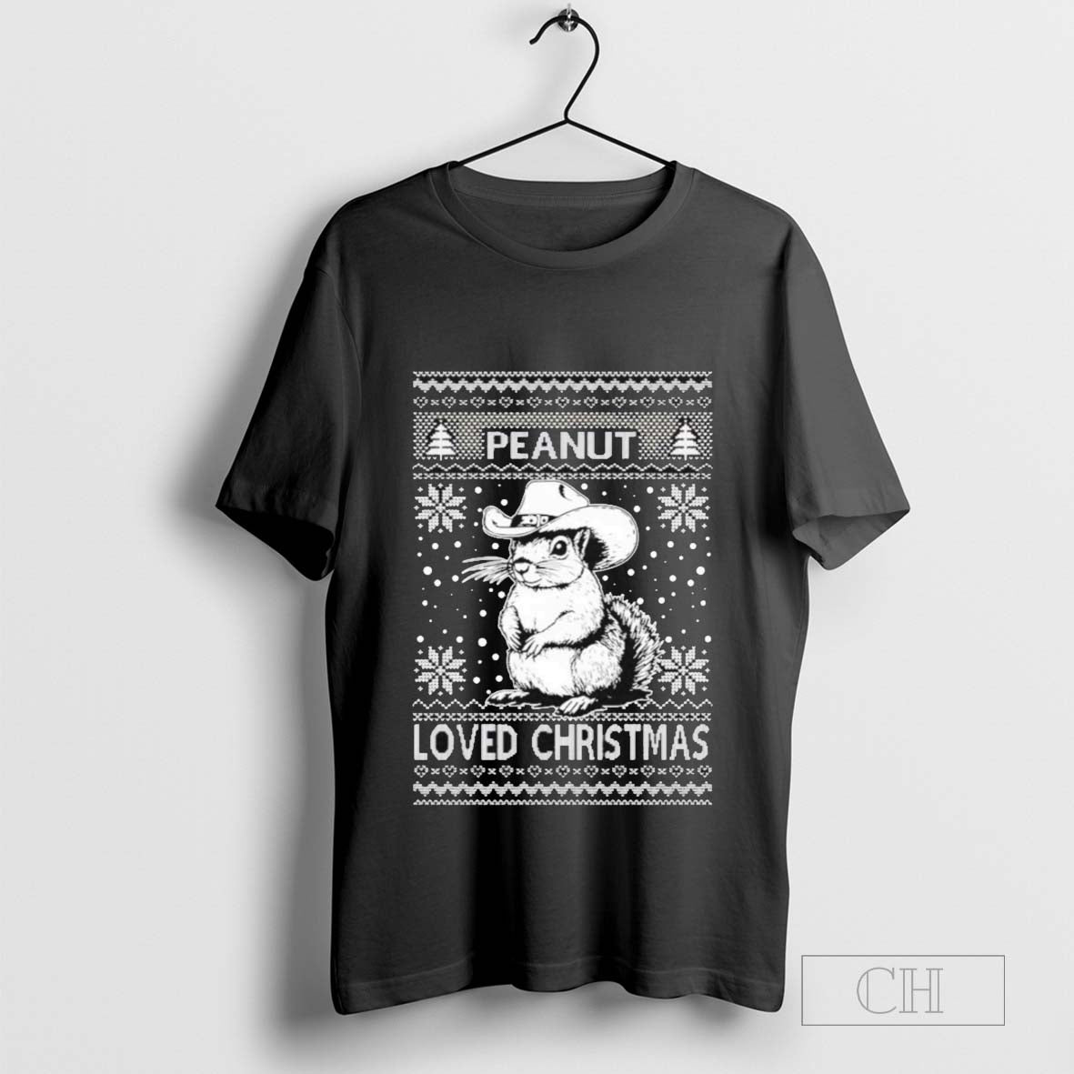 Peanut The Squirrel Loved Christmas Ugly Holiday T-Shirt