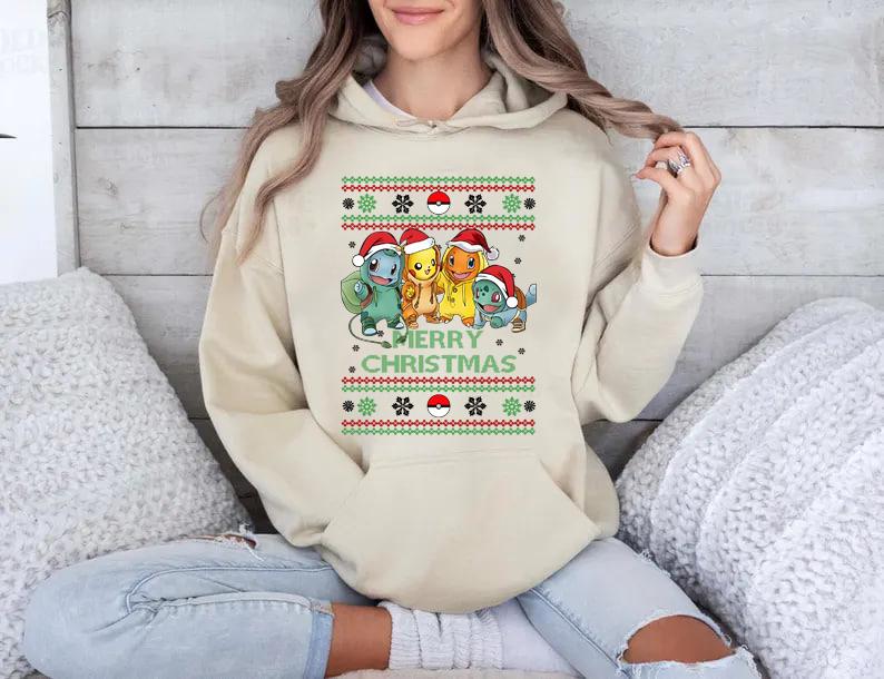 Ugly Christmas Pokemon Sweatshirt, Christmas Shirts for Anime Lovers, 90's Pokemon Lovers Christmas SweatShirt, Christmas Gifts For Pokemon Lovers, Po