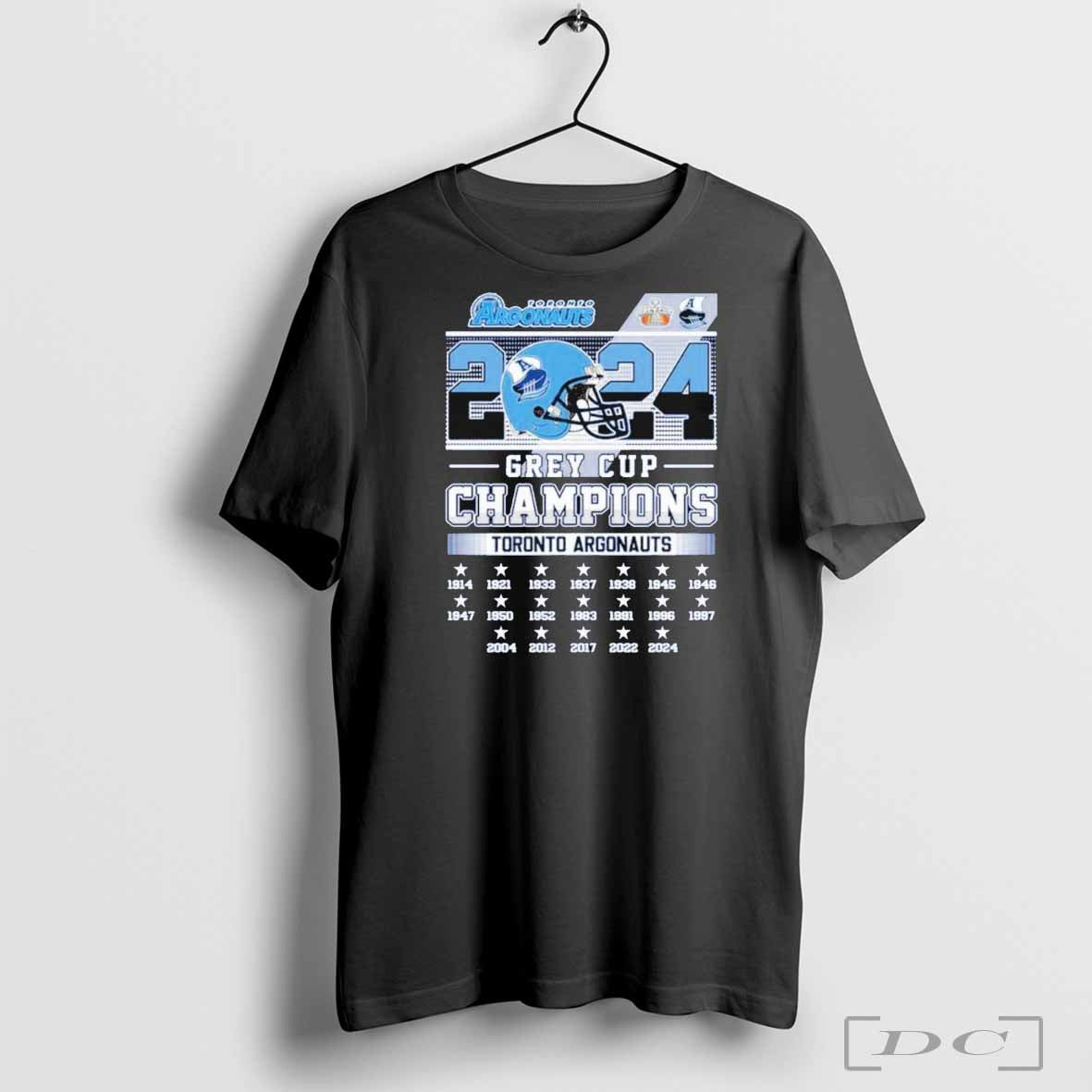 Toronto Argonauts 2024 Grey Cup Champions 1914 2017 2022 2024 T-Shirt