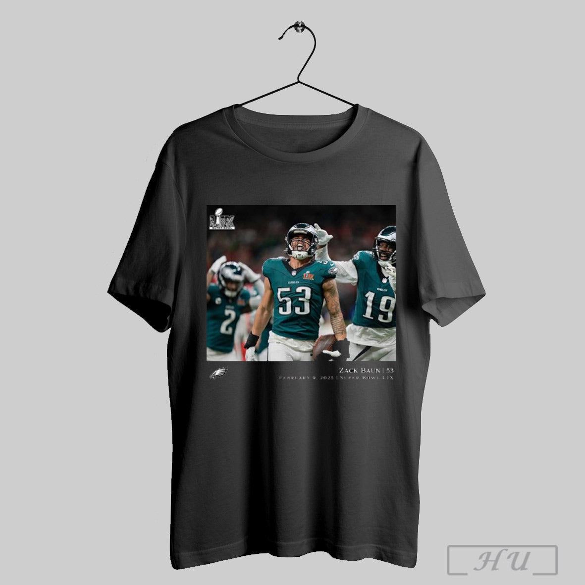 Trendy Official Zack Baun Philadelphia Eagles Nfl Flash Features Super Bowl Lix Champions February 9 2025 Shirt