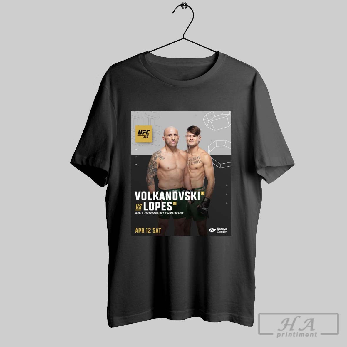 Ufc 314 Alexander Volkanovski Vs Diego Lopes World Featherweight Championship April 12 2025 Sat Poster T Shirt