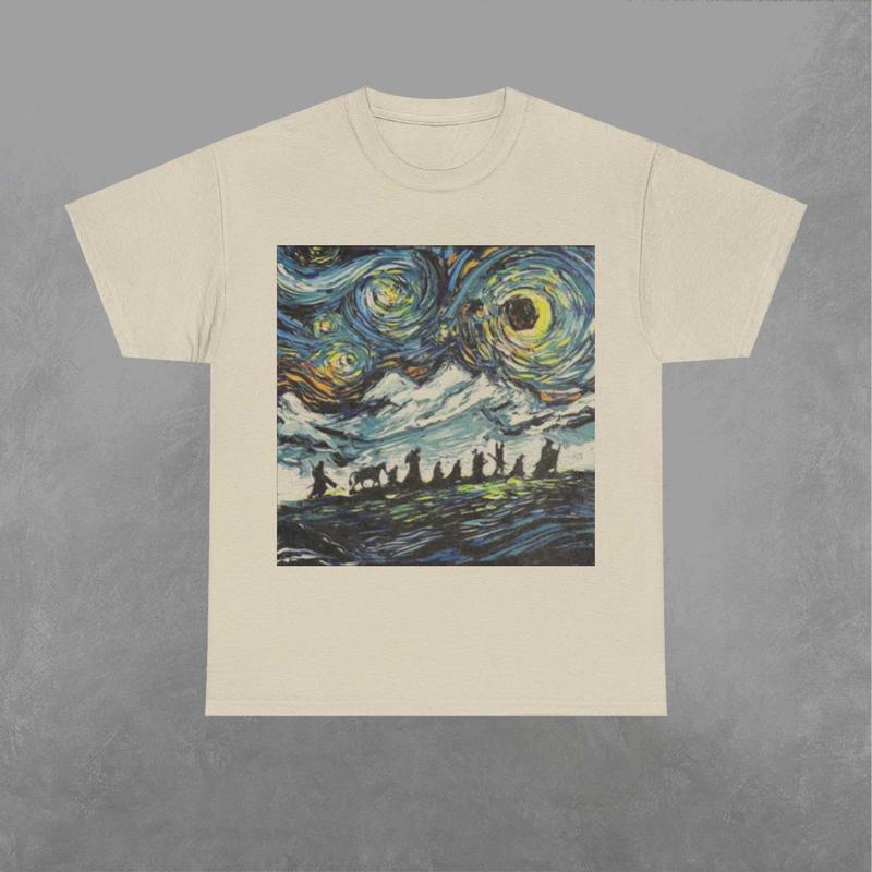 Van Gogh Lord Of The Ring Shirt, Gandaff Shirt, LOTR Lord Of The Ring Sweater, Movie Graphic Shirt Classic Fabric