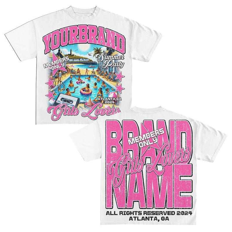 Y2K Graphic Girls Lover Beach Personalize Printed Tshirt Casual Cotton