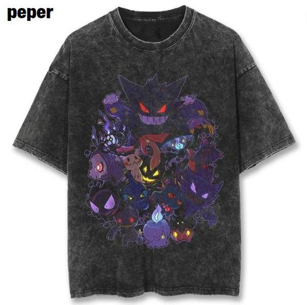 Ghost Type Family Gengar Vintage Tee, Gengar Anime Shirt, Pokemon Merch, Gift for Fans, Graphic Tee for Him & Her, Unisex Streetwear Top
