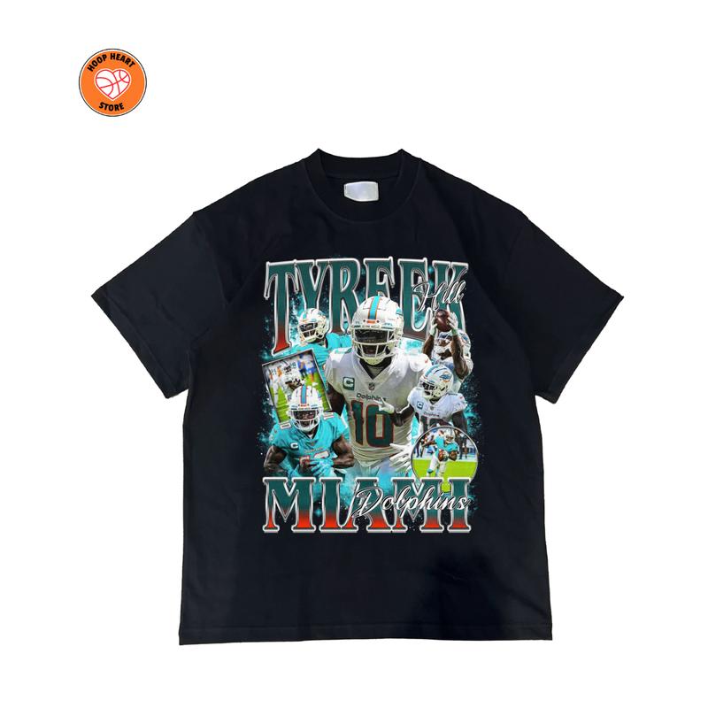 Tyreek Hill Miami Vintage Graphic T-Shirt Cotton Short-sleeve Retro Streetwear Tshirt Menswear Top Shortsleeve Underwear Human Baseball t shirt