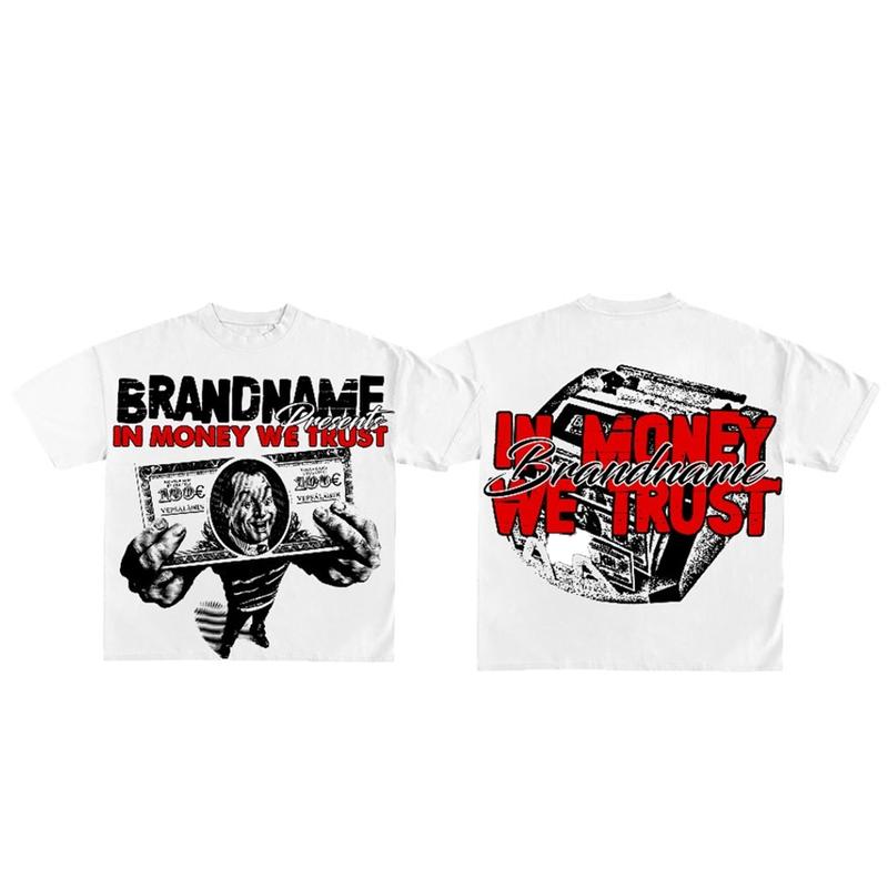 Y2K Graphic In Money We Trust Personalize Printed Tshirt Casual Cotton