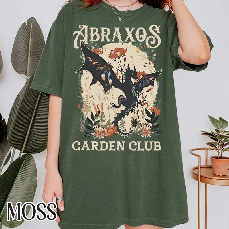 Abraxos Flower Garden Club Shirt - Throne of Glass Design, Perfect for Fantasy Book Lovers, Gift for Him & Her, Trending T-shirt Top Womenswear