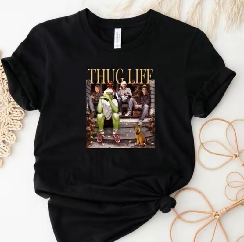 Thug Life Christmas Movie Shirt, Christmas Friends Sweatshirt, Thug Life Christmas Movie Sweater, Christmas Gifts Casual Collar