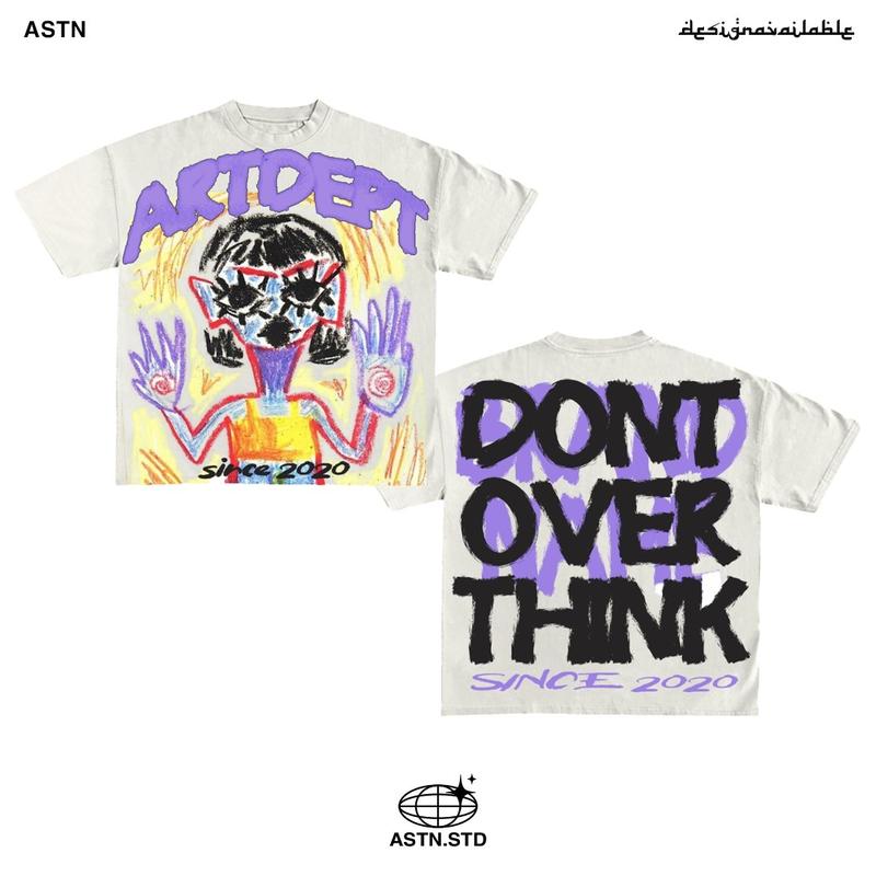 Y2K Graphic Don't Over Think Personalize Printed Tshirt Casual Cotton