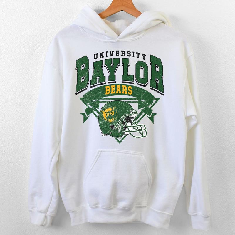 35. Baylor Bears Vintage NCAA Football Sweatshirt, University Sports Apparel, Classic College Hoodies for Fans