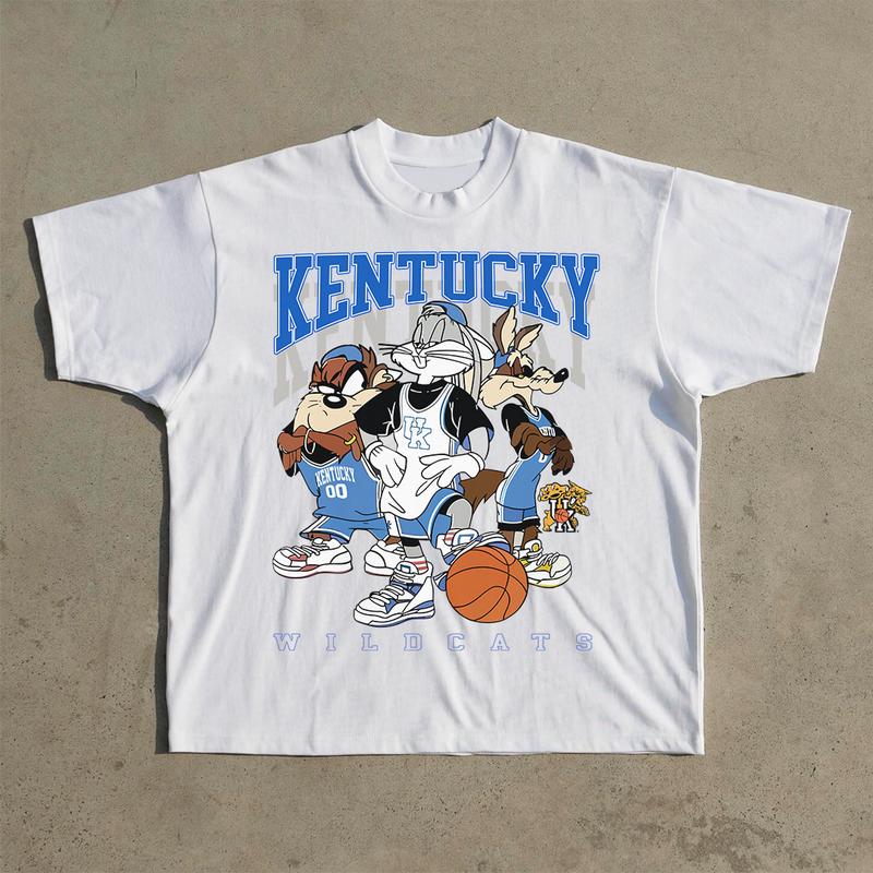 Vintage NCAA Kentucky Wildcats Looney Tunes Shirt, Kentucky Wildcats Shirt, University of Kentucky Wildcats, NCAA Basket Casual Menswear Top Graphic