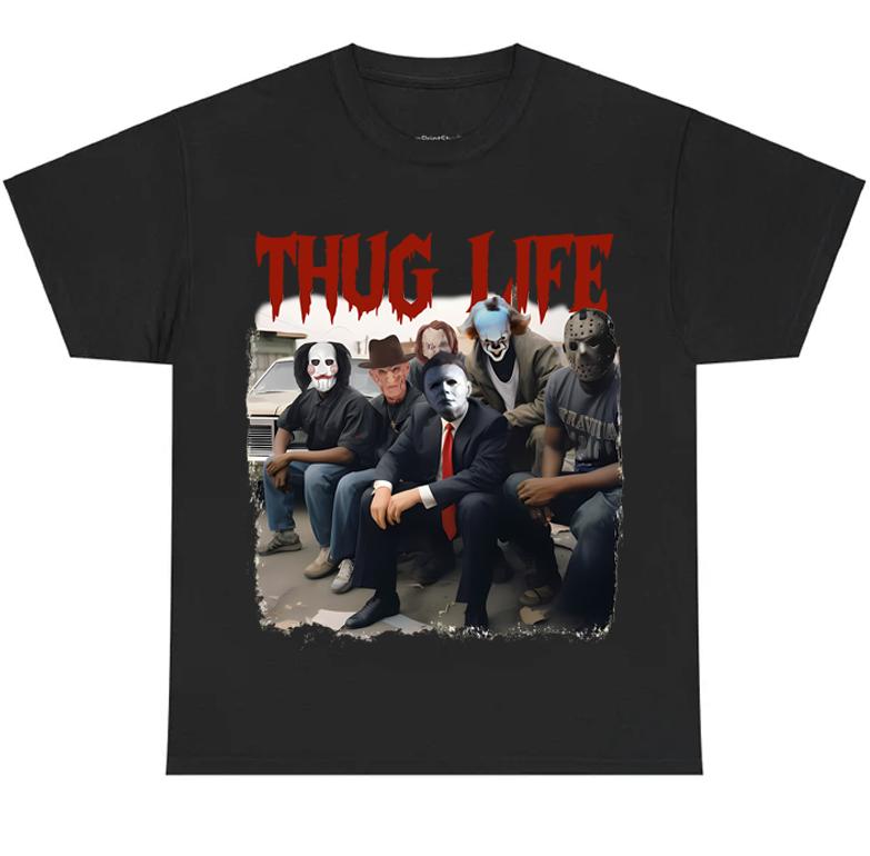 Thug  Life Horror Movie Shirt, I Love Bad Boys Shirt, Horror Shirt, Halloween Horror Shirt, Halloween Character Friends Shirt Design