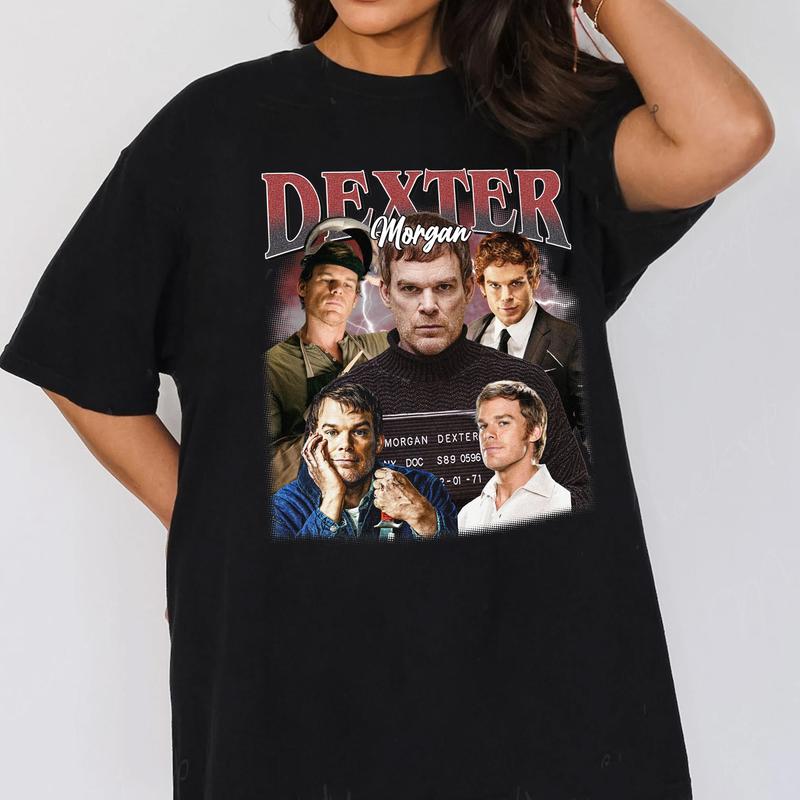 Vintage Dexter Morgan T-Shirt, Apparel for Women, Casual Fit Fabric Top, Ideal Gift for Movies Lovers - Fleece, Womenswear