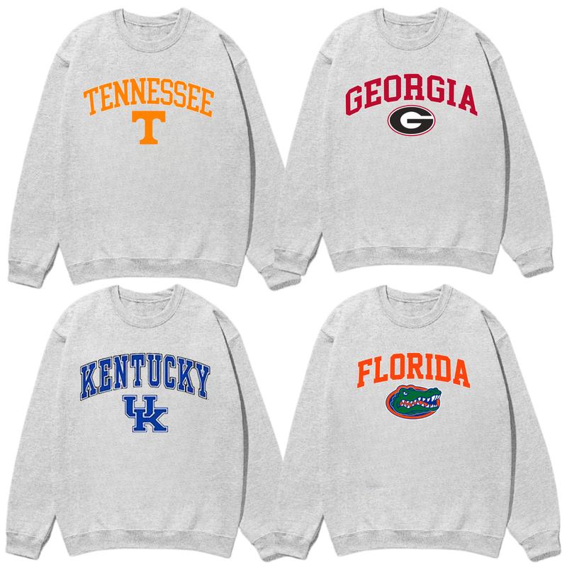 Vintage Sport Teams NCAA Collection Unisex Crewneck Ash Grey Sweatshirt, Graphic Team Collection Sweatshirt, Gift For NCAA Fan