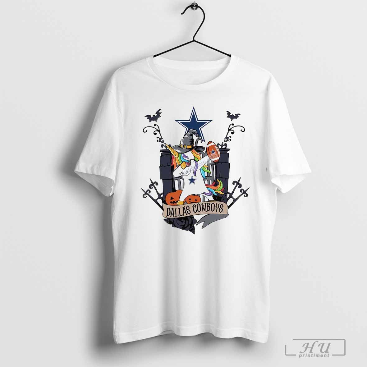 Unicorn Dabbing Halloween Dallas Cowboys Graphic T-Shirt