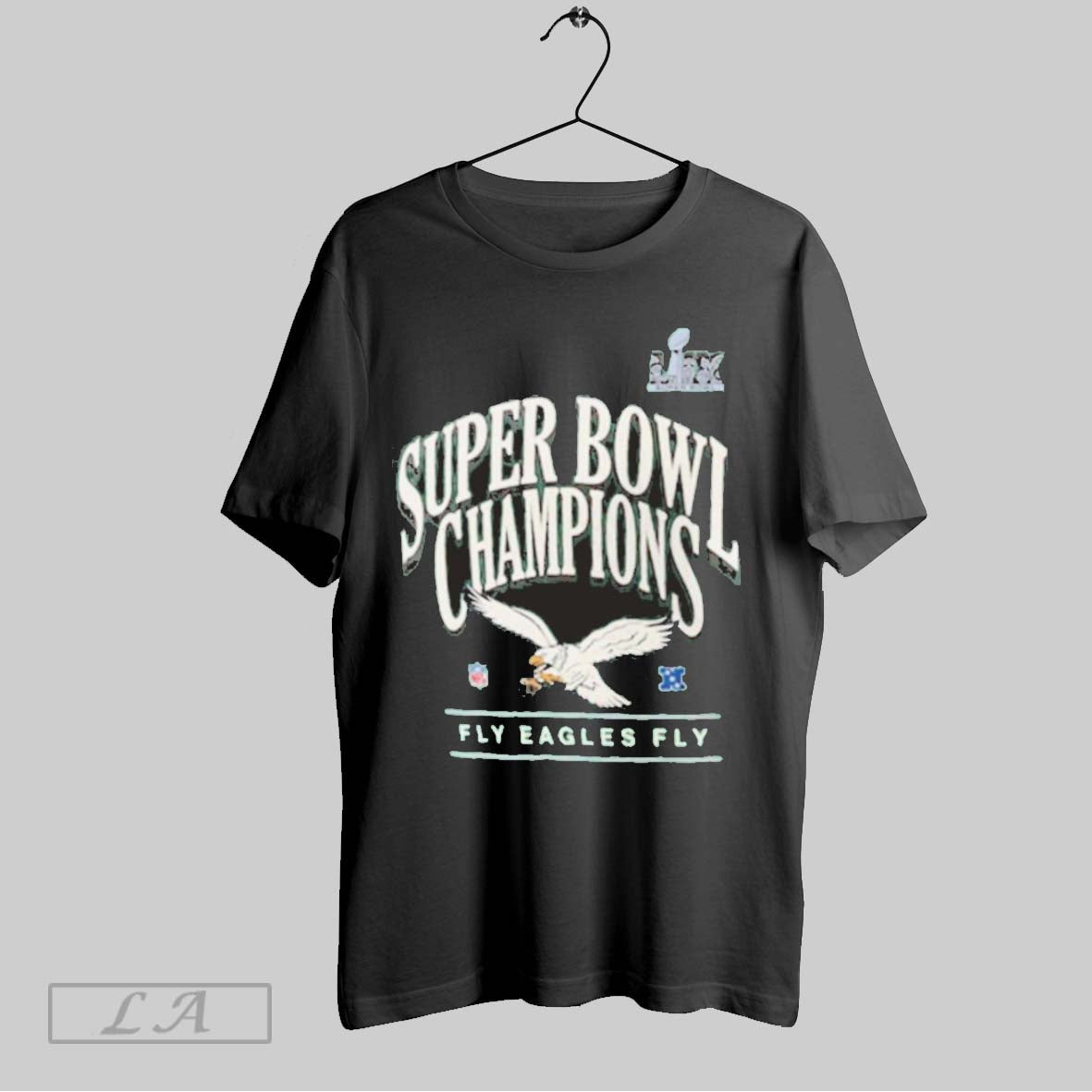 Top Mens Nike Kelly Green Philadelphia Eagles Super Bowl Lix Champions Throwback Logo T Shirt