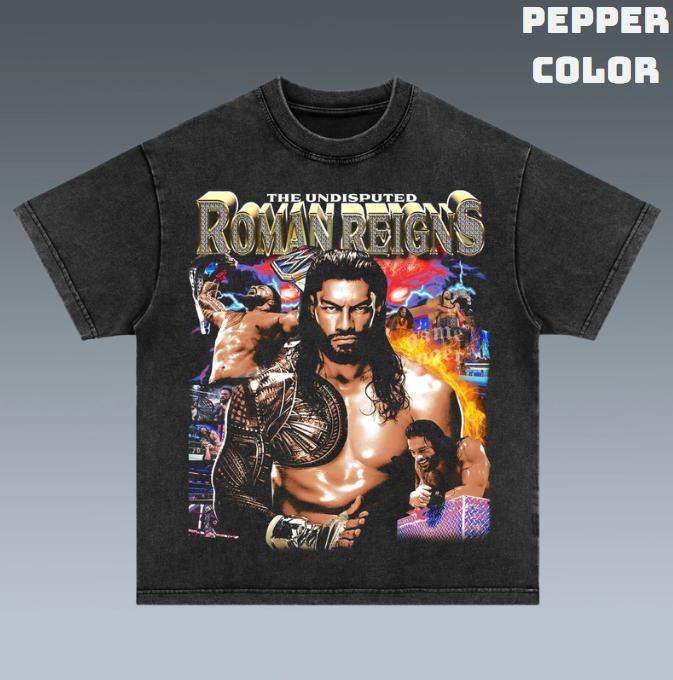 VINTAGE TEE  ROMAN REIGNS, Double Sided Prints Vintage T-Shirt, Wrestler Shirt, WWE Shirt, Graphic Tee, Unisex T-Shirt, Gift For All Top Menswear