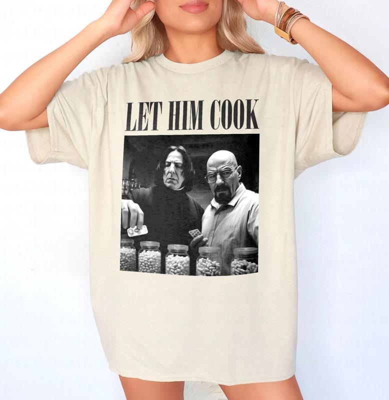 Let Him Cook - Severus Snape And Walter White In Drug Laboratory Cooking Shirt, Funny Meme Shirt, Movie Lovers Shirt, Vintage Style Shirt, Funny shirt