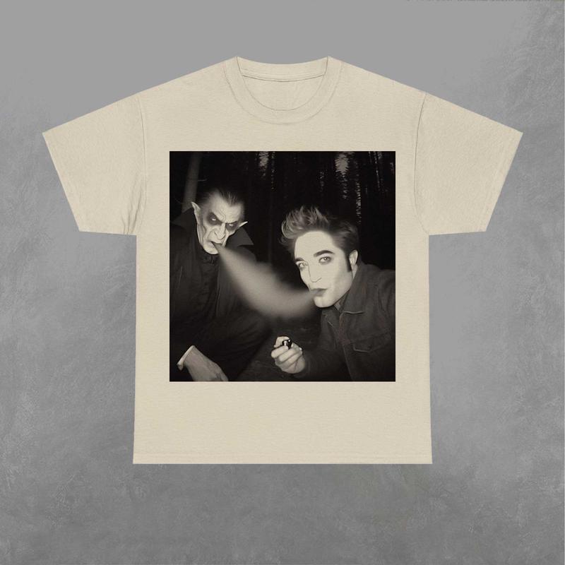 Edward Cullen and Dracula Smokin Shirt, Twilight Shirt, Retro Movie Graphic Shirt Classic Fabric