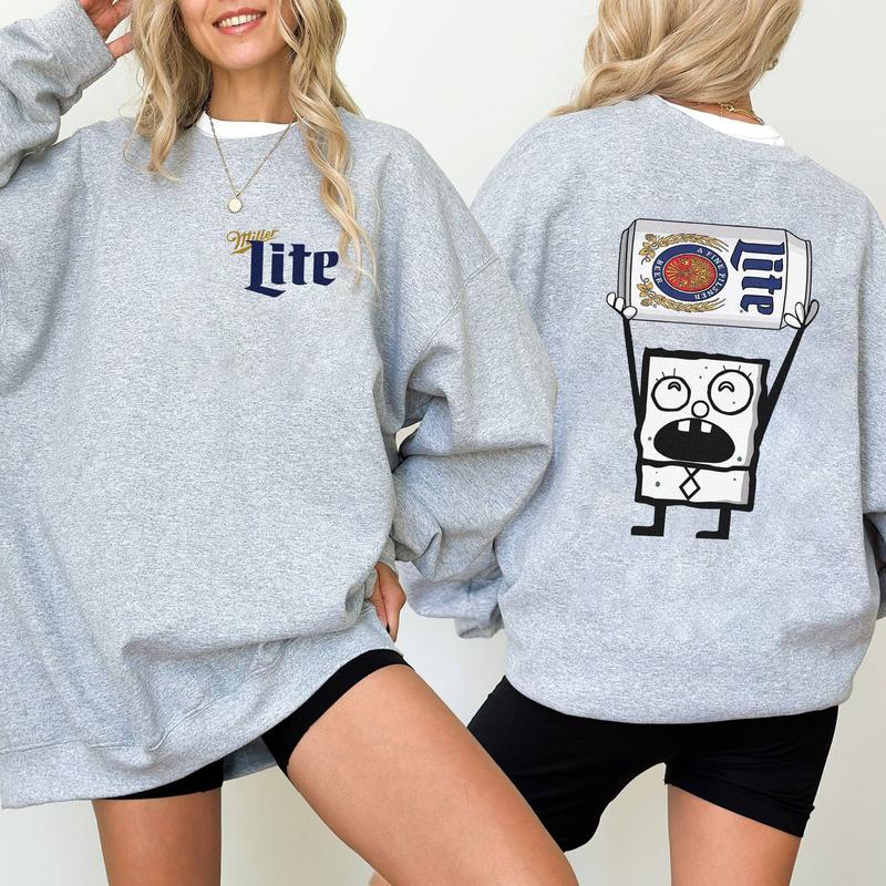 Miller Lite Drink Shirt, Doodlebob Character Movie Tshirt, Beer, Drinking Lover, Funny Shirt