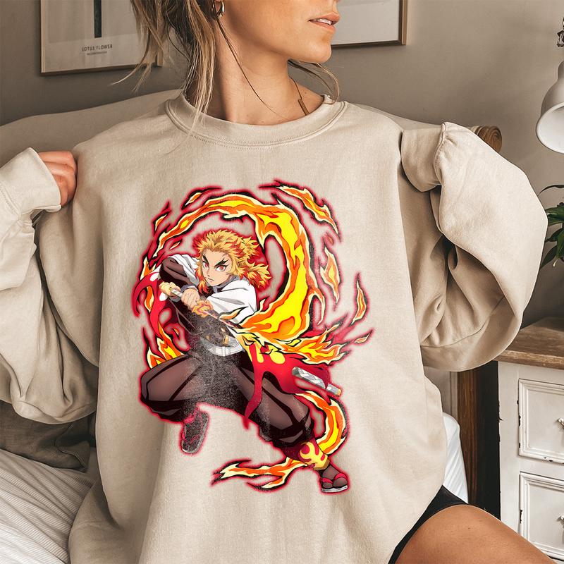 Rengoku Flame Breathing t-shirt, Demon Slayer main characters shirt, Kimetsu No Yaiba t-shirt, anime sweatshirt hoodie, Tanjiro shirt, Rengoku t-shirt