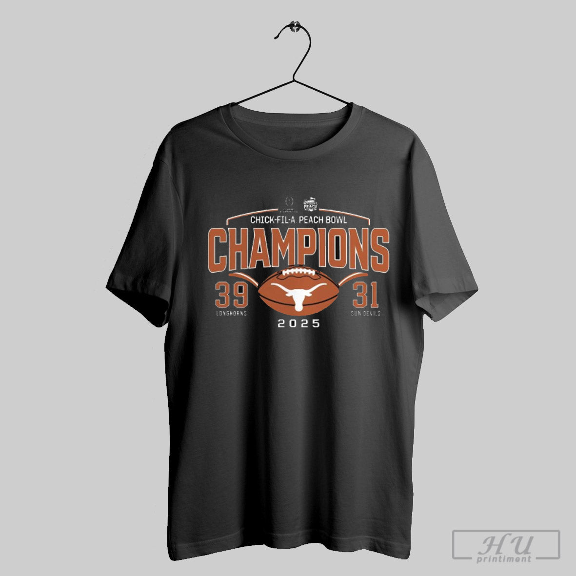 Texas Longhorns Win 39 31 Arizona State Score Cfp 2025 Peach Bowl Champions Victory Ahead T Shirt
