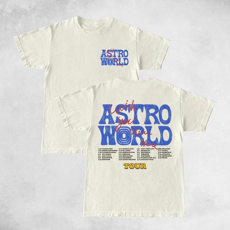 Travis Cactus Blue Astroworld Double Sides Front And Back Premium T-Shirt Cotton Unisex Shirt Rap Shirt Rapper Rap Tee Hiphop Shirt Music Tour Merch G