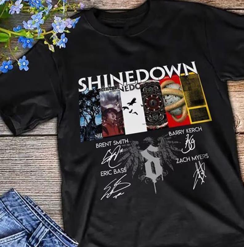 Shinedown Band Collage Signed T-Shirt, Planet Zero Tour Apparel, Unique Music Graphic Tee for Rock Lovers and Unisex Gift Collectors