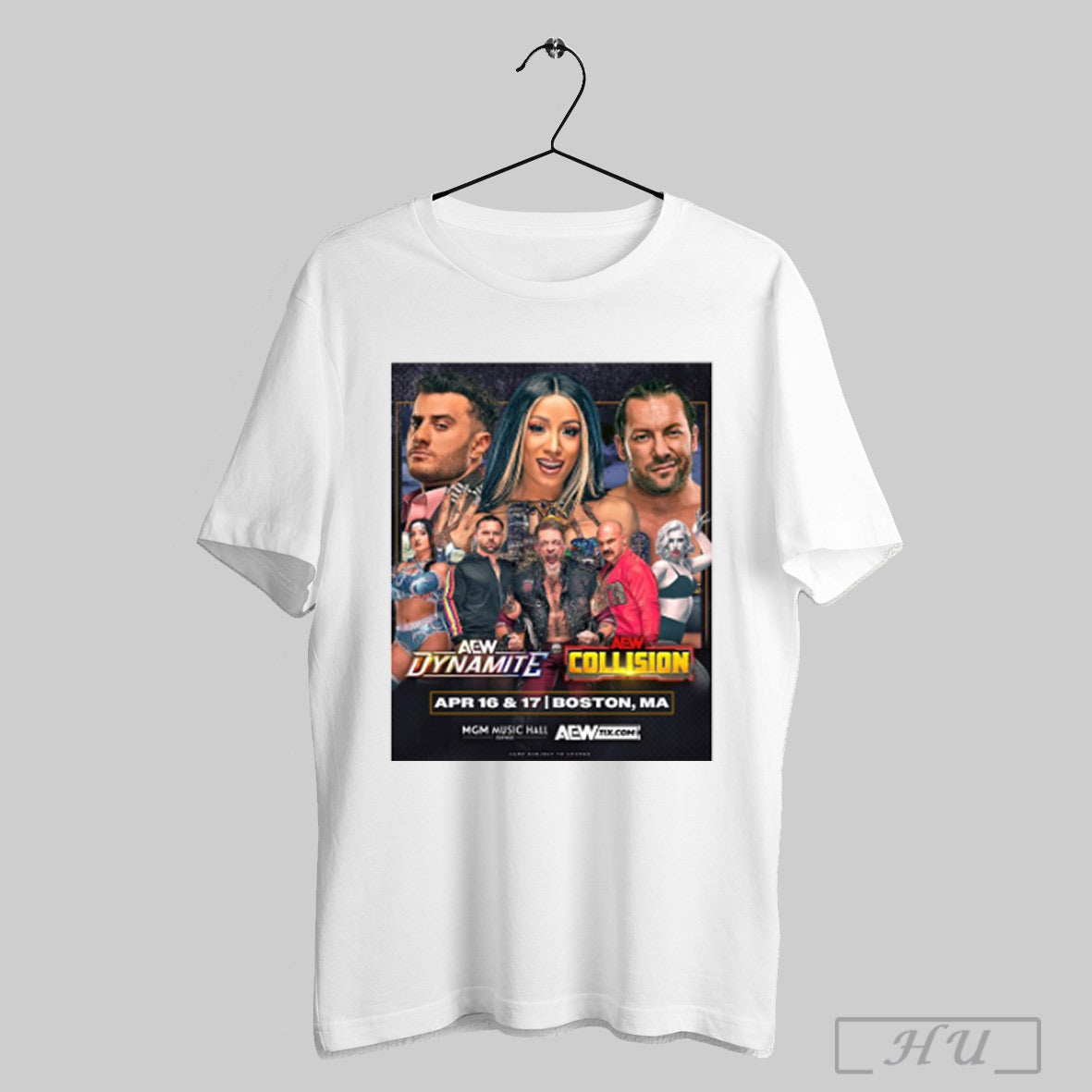 Trendy Aew Dynamite Vs Aew Collision Wednesday April 16 17 2025 Boston Ma Mgm Music Hall Fenway Poster T Shirt Sweatshirt