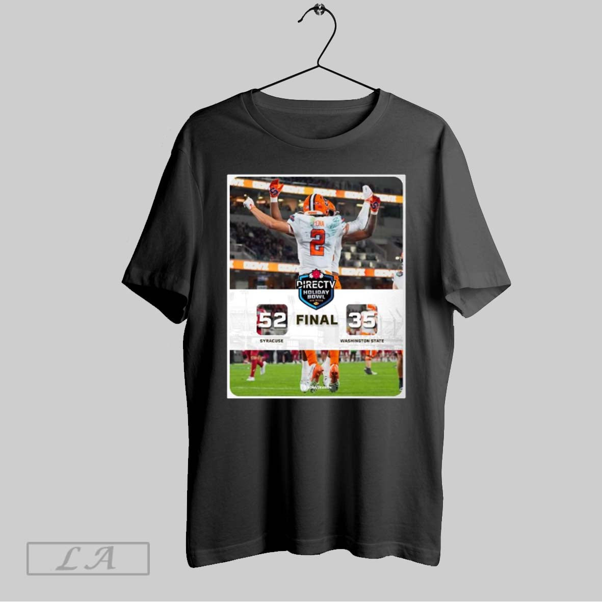 Official Poster Final Syracuse Orange Vs Washington State Cougars 52 35 Score Directv Holiday Bowl Football 2024 T Shirt