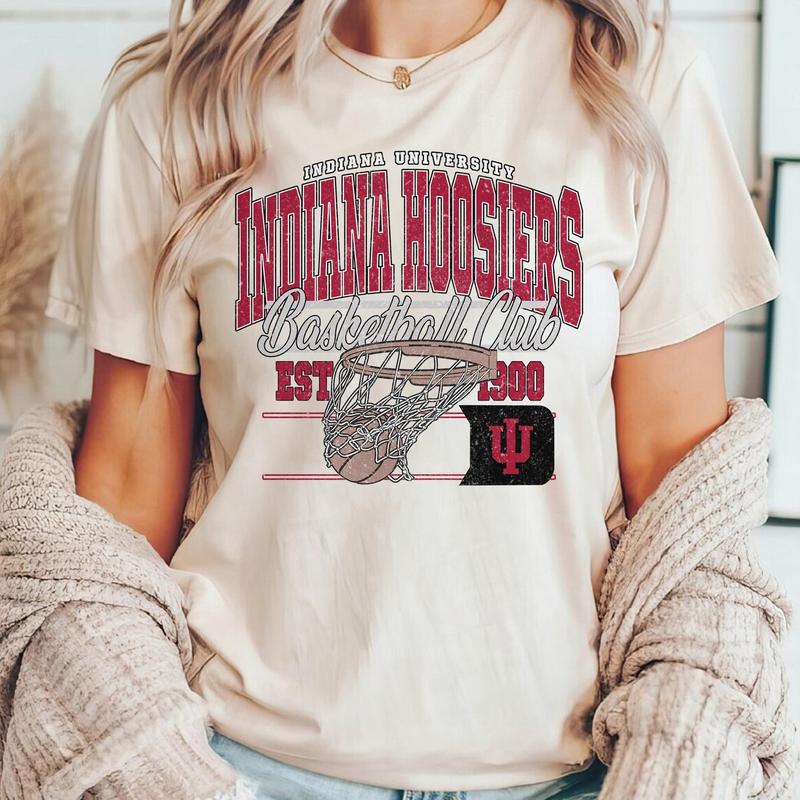 50. Indiana Hoosiers Vintage NCAA Basketball Shirt, University Team Apparel, Classic College Sports Gear for Fans