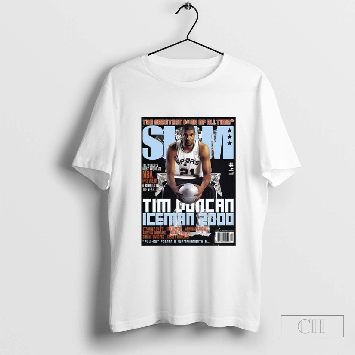 Vintage 90s Graphic Style SLAM Tim Duncan T-Shirt