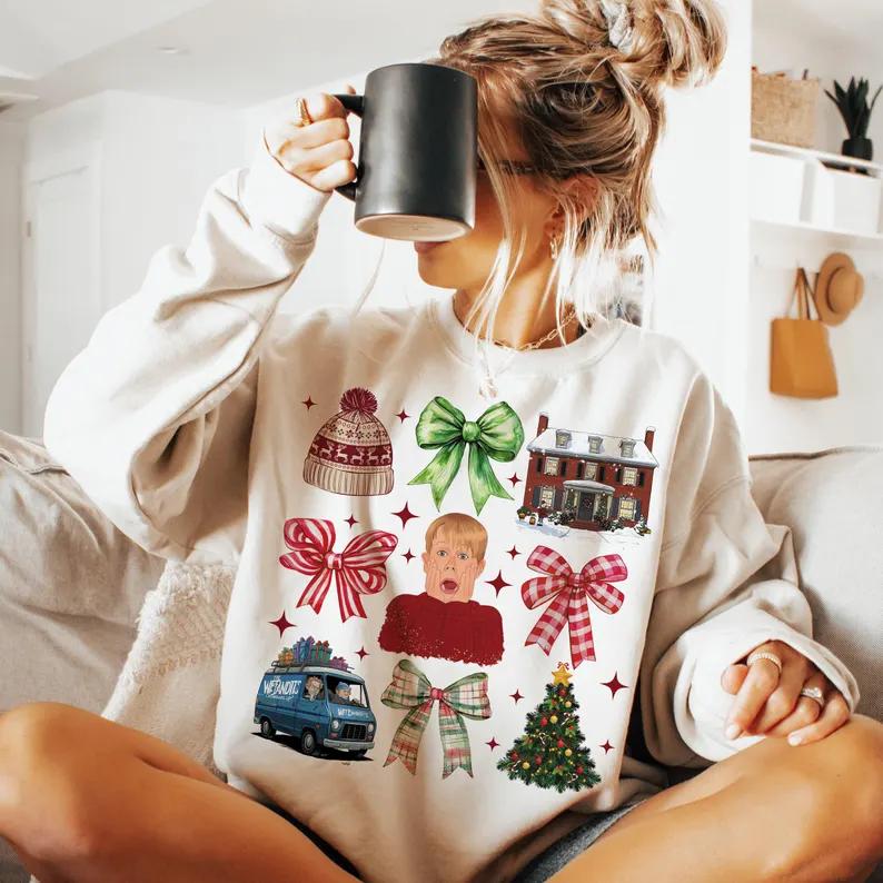 Christmas Comedy Movies Kid Alone Sweatshirt, The Boys of Winter Christmas Sweatshirt, 90’s Christmas Sweatshirt