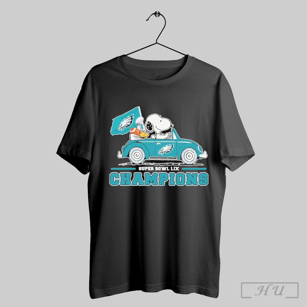 Trendy Snoopy And Woodstock Car X Philadelphia Eagles Super Bowl Lix Champions 2025 Shirt