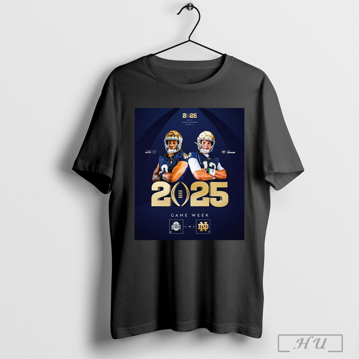 Xavier Watts And Riley Leonard Game Week Ohio State Buckeyes Vs Notre Dame Fighting Irish 2025 Game 16 National Championship Poster T Shirt
